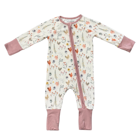 Baby Bamboo Viscose Long Sleeve Zip Romper with Footies | babysprouts