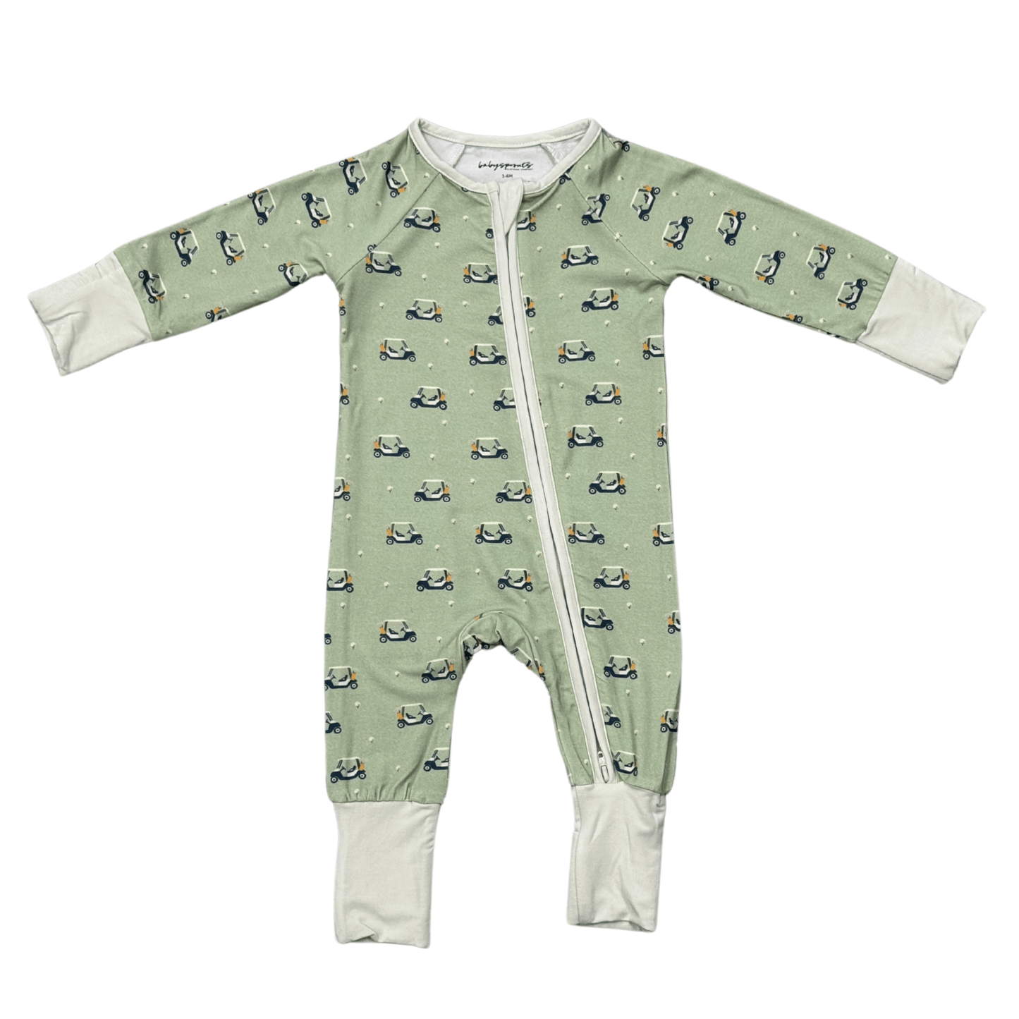 Baby Bamboo Viscose Long Sleeve Zip Romper with Footies | babysprouts