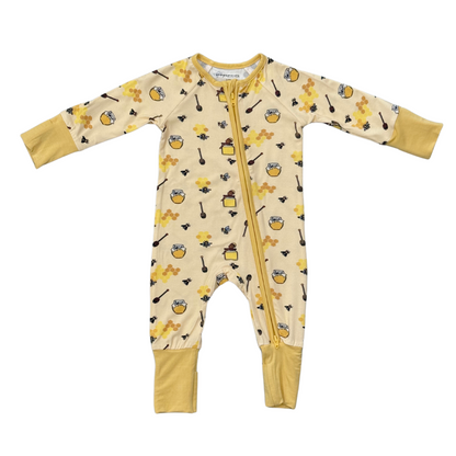 Baby Bamboo Viscose Long Sleeve Zip Romper with Footies | babysprouts