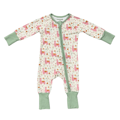 Baby Bamboo Viscose Long Sleeve Zip Romper with Footies | babysprouts