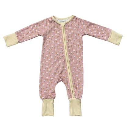 Baby Bamboo Viscose Long Sleeve Zip Romper with Footies | babysprouts