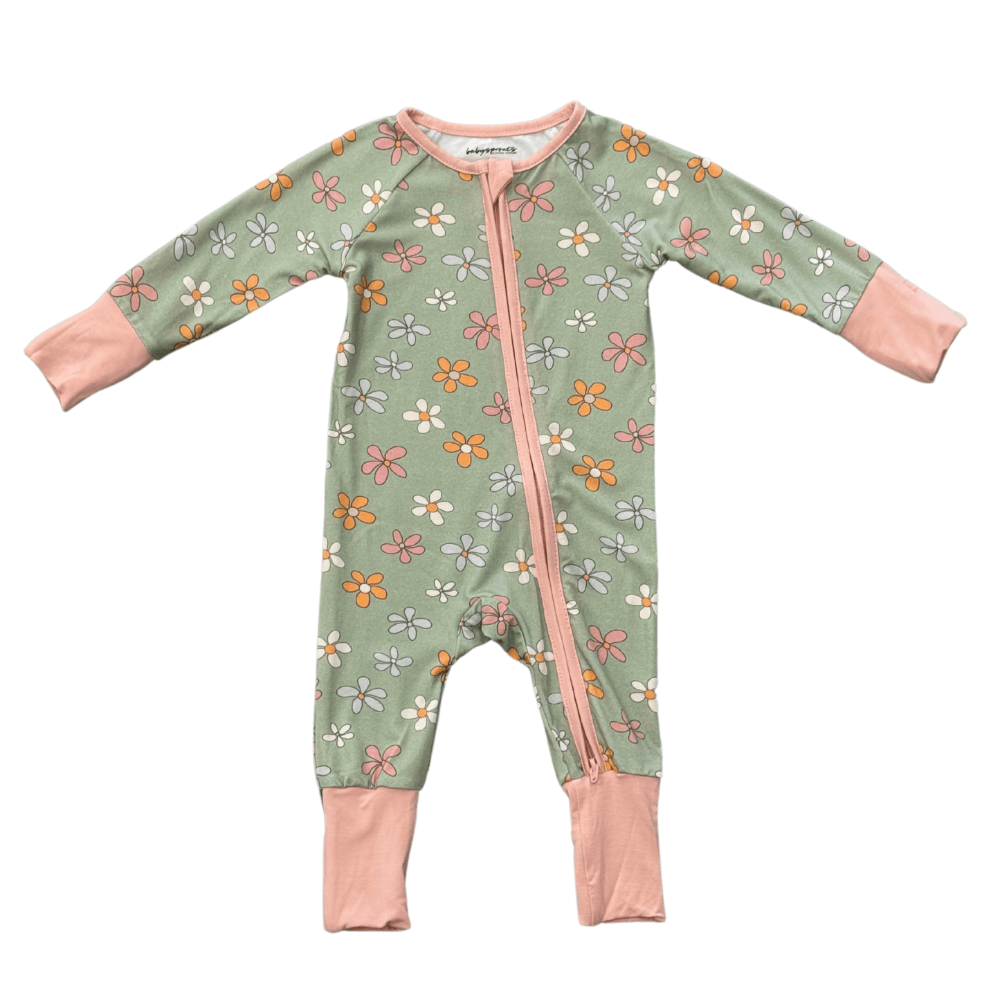Baby Bamboo Viscose Long Sleeve Zip Romper with Footies | babysprouts