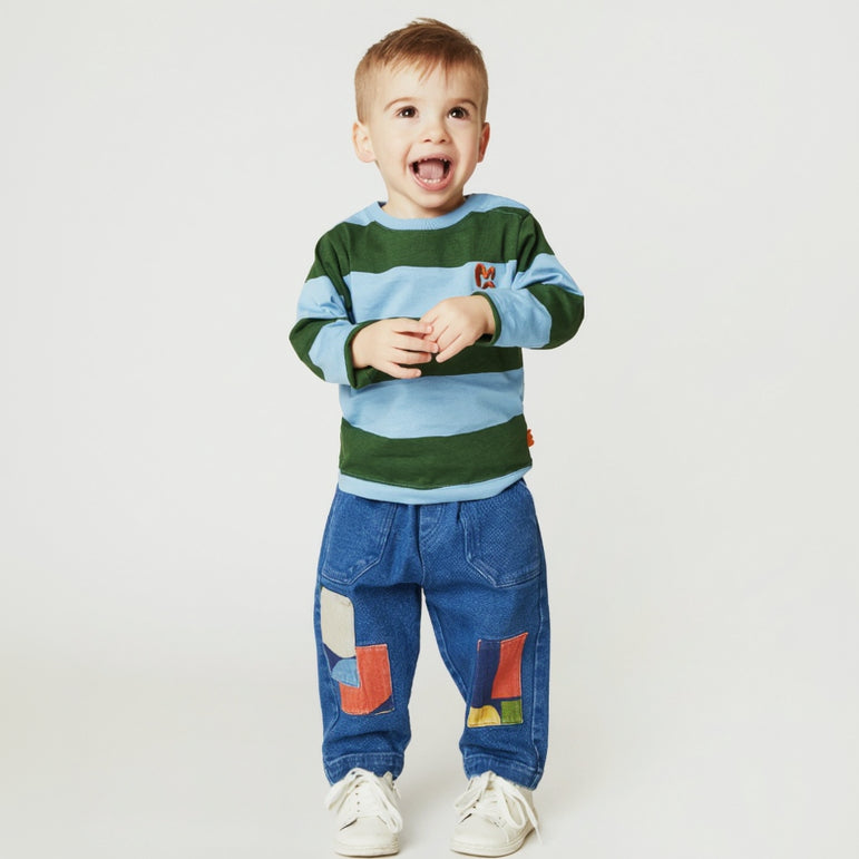 Mon Coeur Organic Cotton Patched Denim Pant