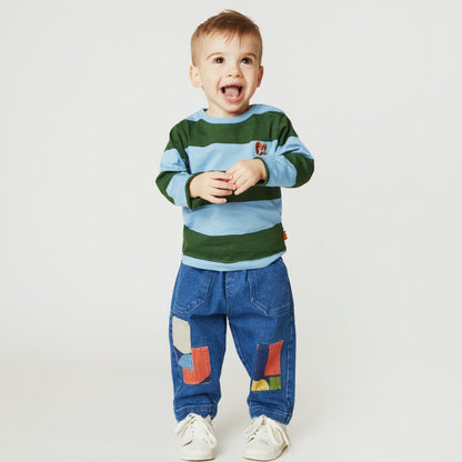 Mon Coeur Organic Cotton Patched Denim Pant