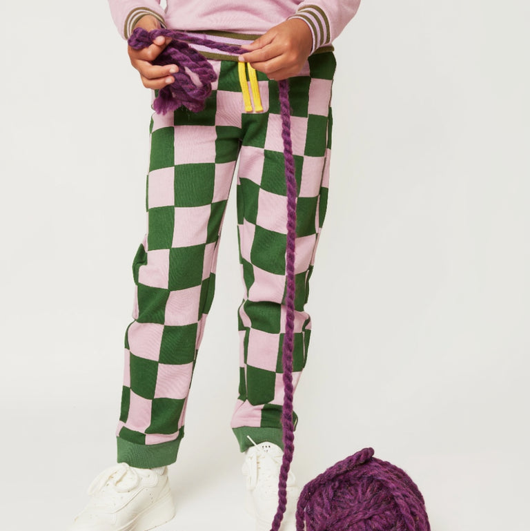 Mon Coeur Organic Cotton Jogger - Green Checkered 