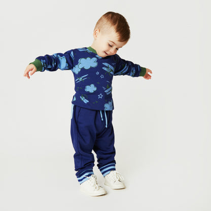 Mon Coeur Organic Cotton Sweatshirt - Airplane Print