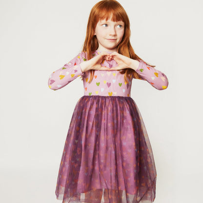 Mon Coeur Organic Cotton Tulle Dress - Mini Hearts