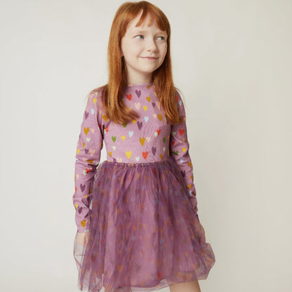 Mon Coeur Organic Cotton Tulle Dress - Mini Hearts