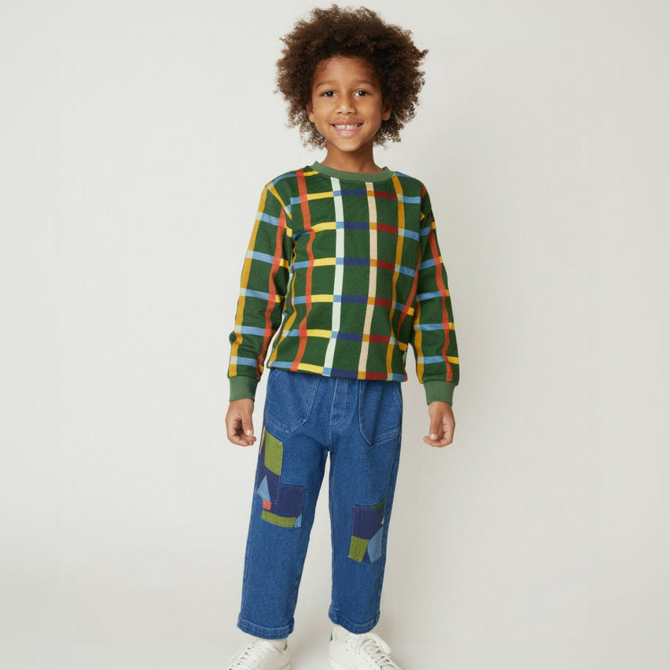 Mon Coeur Organic Cotton Patched Denim Pant
