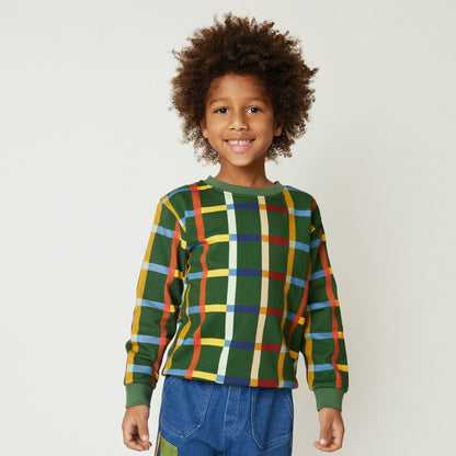Mon Coeur Organic Cotton Sweatshirt - Fall Grid