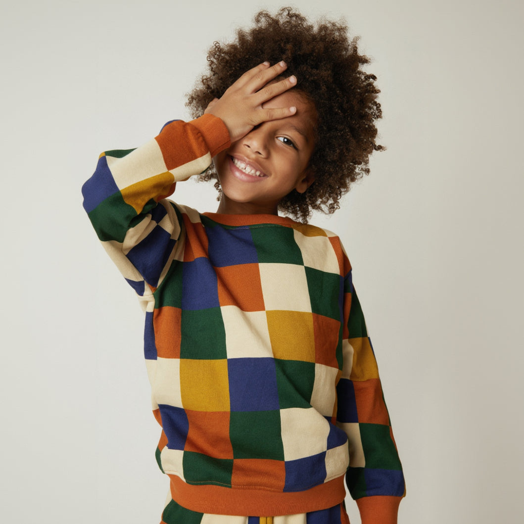 Organic Cotton Sweatshirt - Fall Checkered