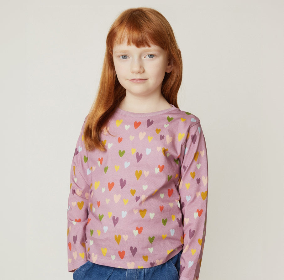 Mon Coeur Organic Cotton Long Sleeve T-Shirt - Mini Hearts