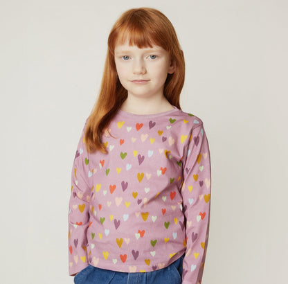 Mon Coeur Organic Cotton Long Sleeve T-Shirt - Mini Hearts