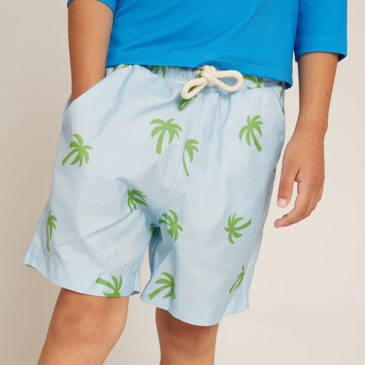 Recycled Polyester Swim Trunk - Palm Tree