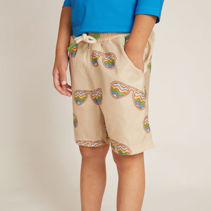 Recycled Polyester Swim Trunk - Groovy Glasses