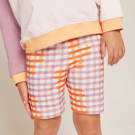Organic Cotton Bike Short - Flower Gingham