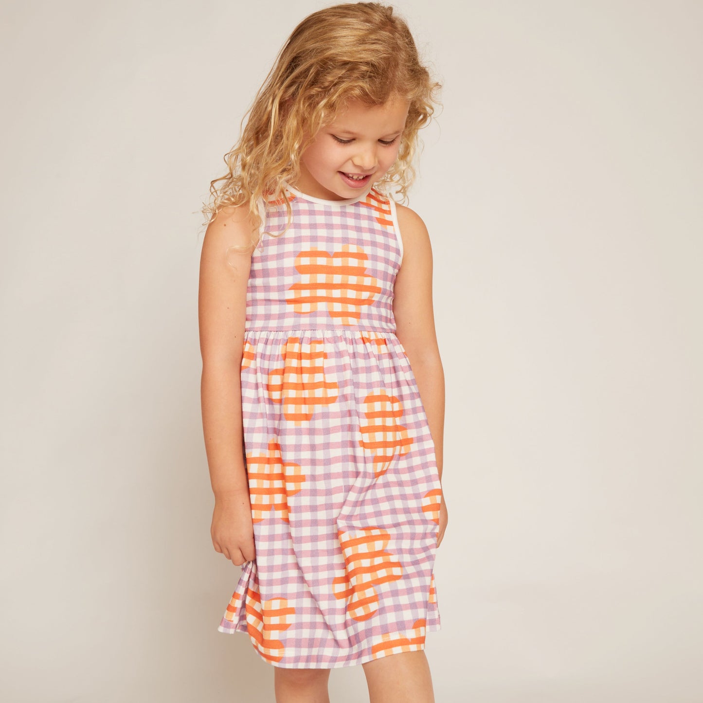 Organic Cotton Tank Dress - Flower Gingham