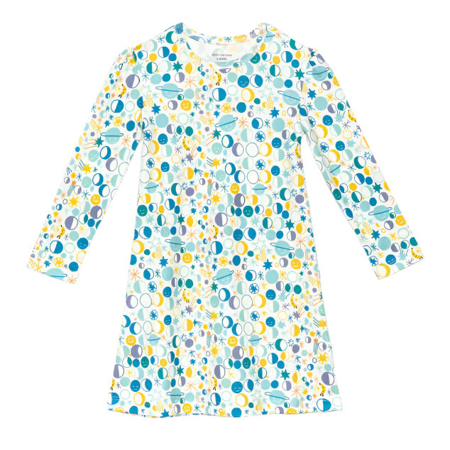 DoDo Banana Organic Pima Cotton Girls' Nightgown- Many Moons
