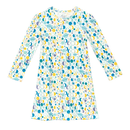 DoDo Banana Organic Pima Cotton Girls' Nightgown- Many Moons