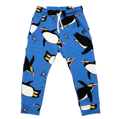 Mullido organic Jogger pants- blue penguin