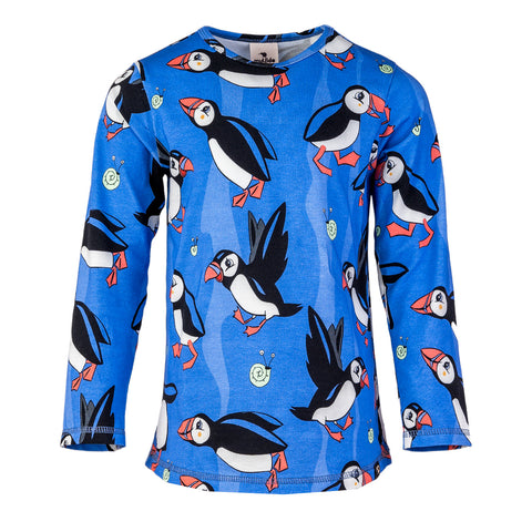 Mullido organic Long sleeved top- blue puffin