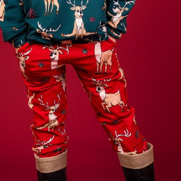 Mullido organic Sweatpants- red reindeer