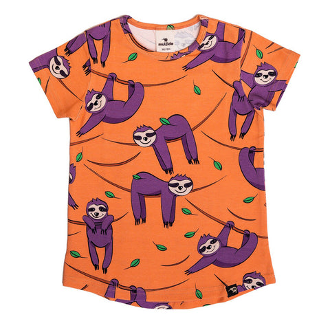 Mullido organic T-shirt- orange sloth