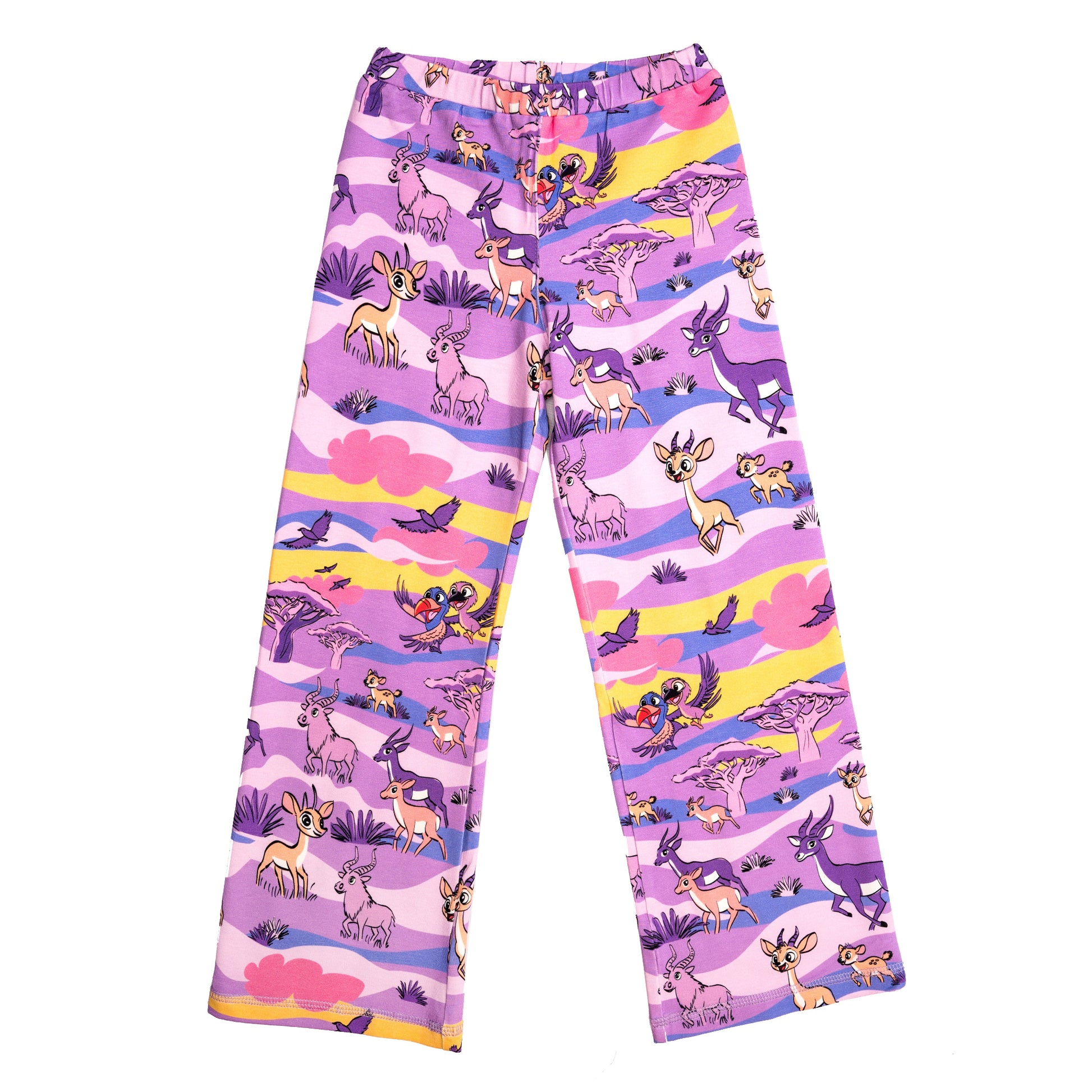 Mullido Girls' Organic Flare Pants- Savanna, Purple