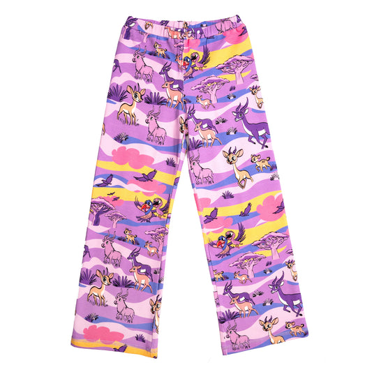 Mullido Girls' Organic Flare Pants- Savanna, Purple