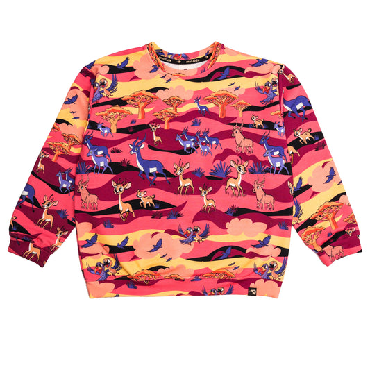 Mullido Organic Kids' Sweatshirt- Savanna, Maroon