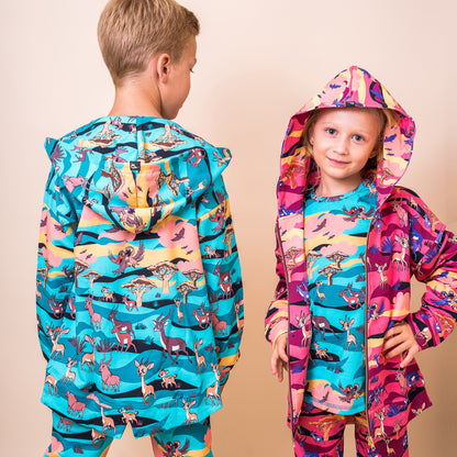 Mullido Organic Kids' Sweatshirt- Turquoise Savanna