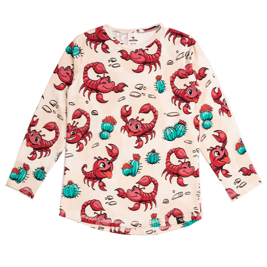 Mullido Organic Kids' Long Sleeved Top- Scorpion, Vanilla