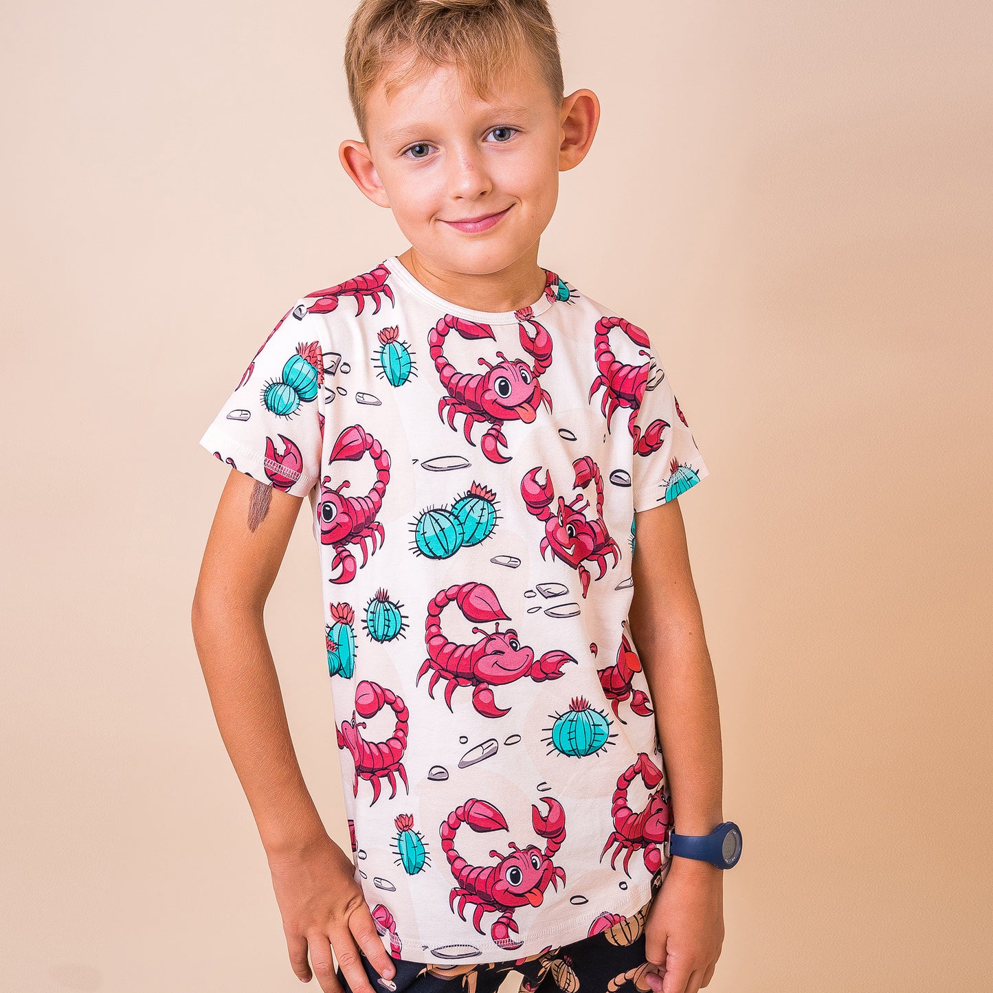 Mullido Organic Kids' Long Sleeved Top- Scorpion, Vanilla