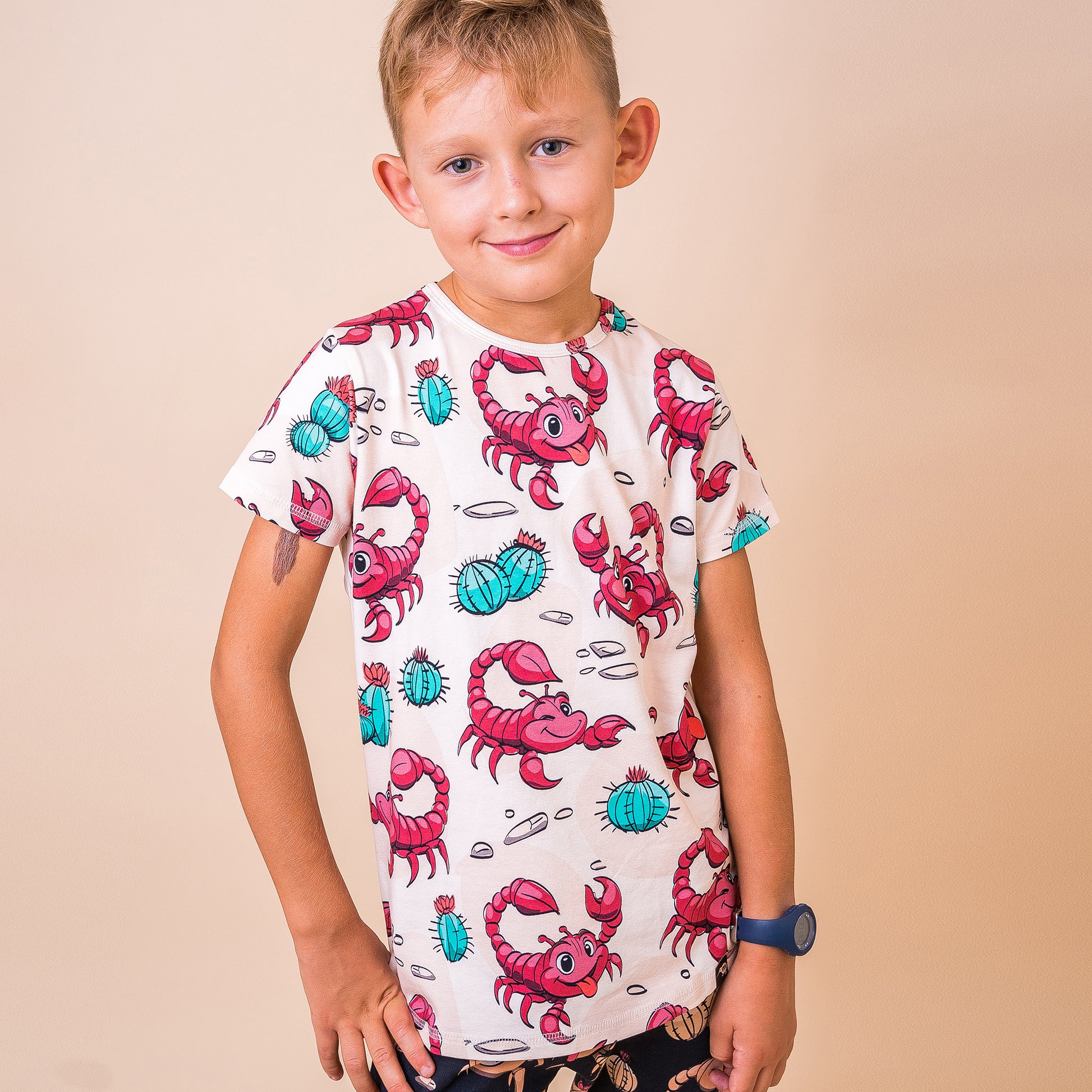 Mullido Organic Kids' Long Sleeved Top- Scorpion, Vanilla