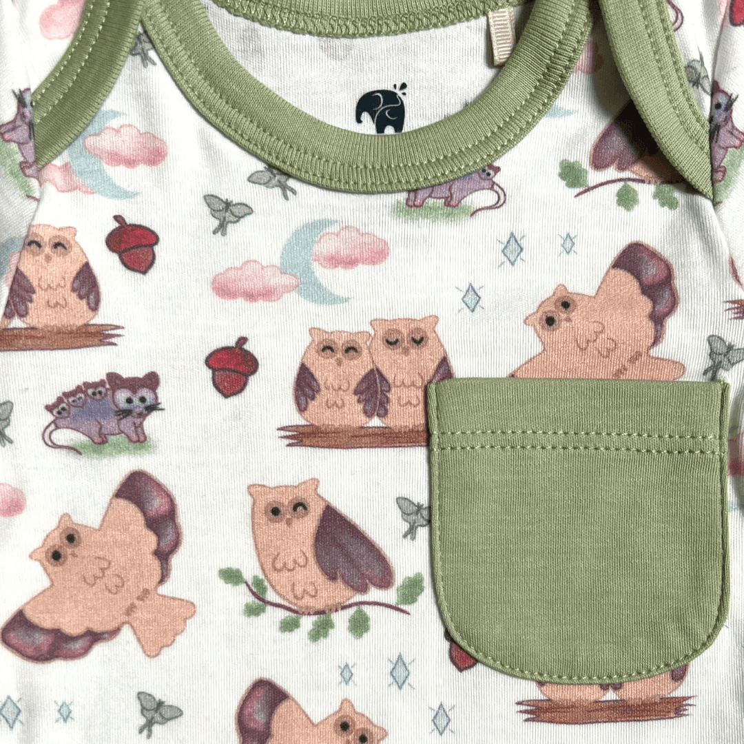 Kolorful Organic Pima Cotton Babies' Long-Sleeved Bodysuit & Pants Set- Nocturnal