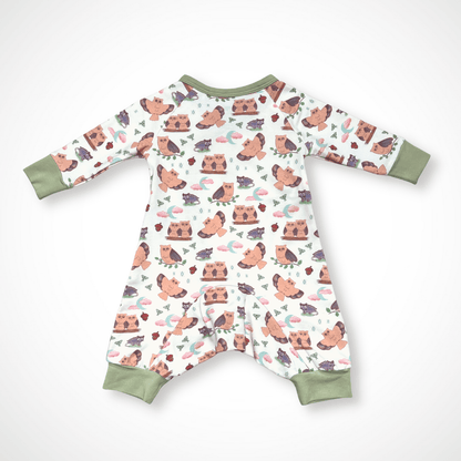 Kolorful Organic Pima Cotton Babies' Kimono Romper- Nocturnal
