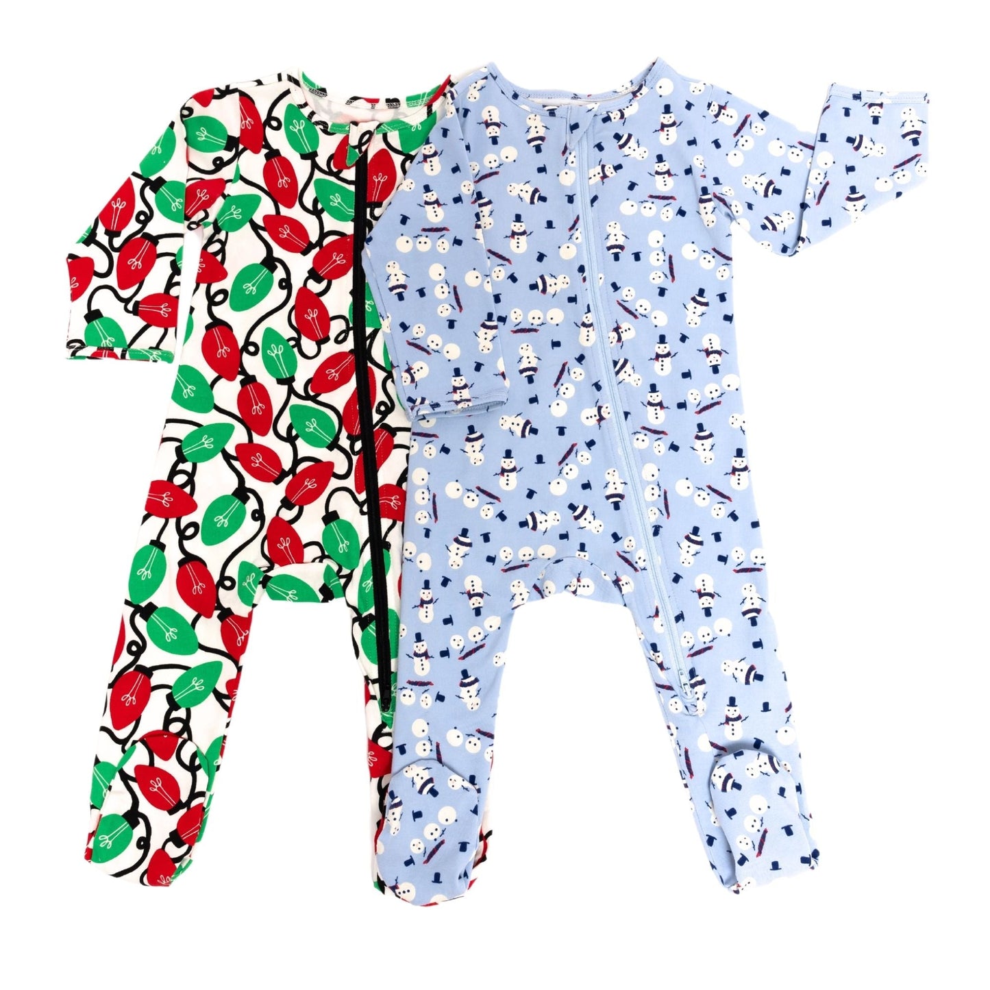Organic Cotton Footie Pajamas - Holiday Lights