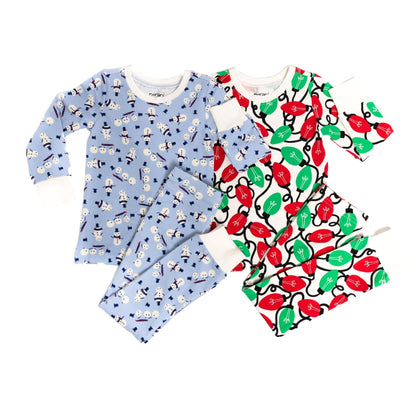 Organic Cotton Pajama Set - Winter Snowmen