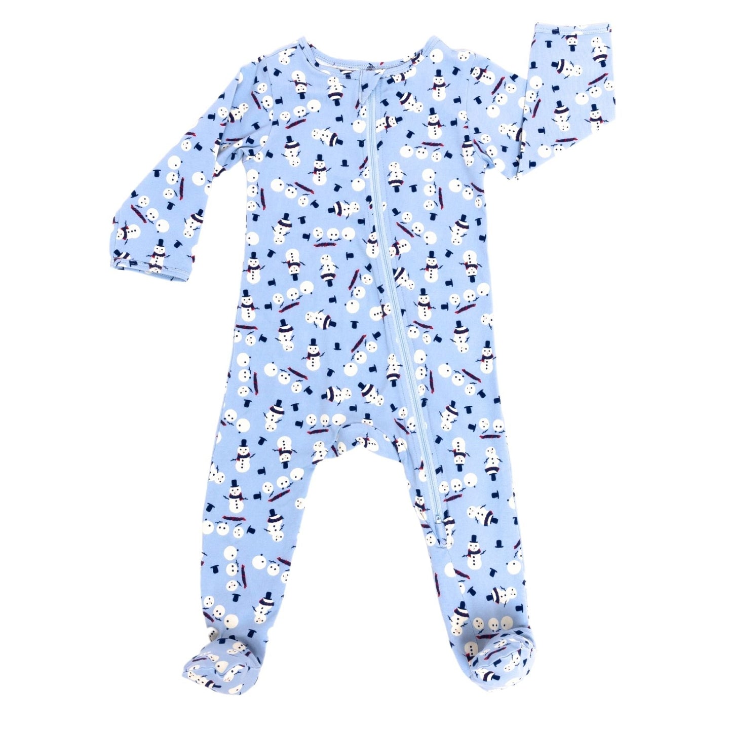 Organic Cotton Footie Pajamas - Winter Snowmen