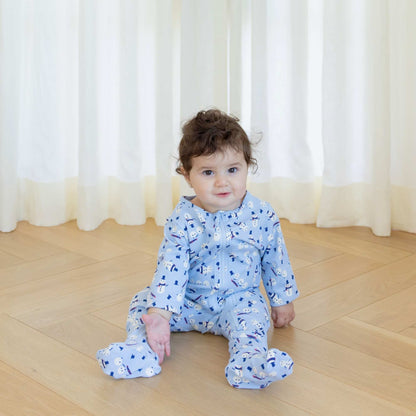Organic Cotton Footie Pajamas - Winter Snowmen