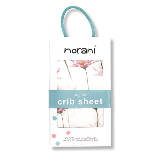 Pink Petals Organic Crib Sheet - GOTS Certified | Norani Baby