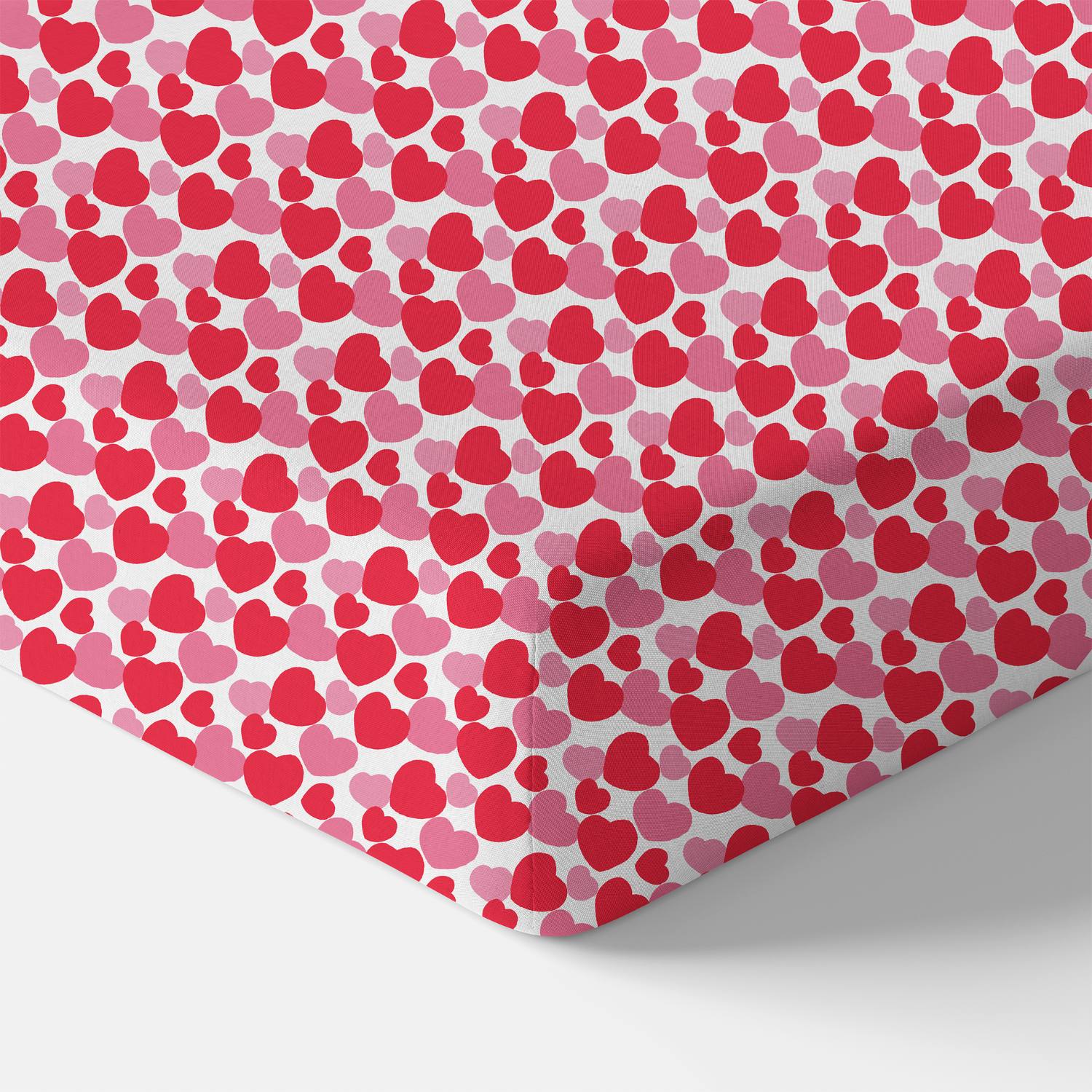 Red & Pink Hearts Organic Crib Sheet - GOTS Certified | Norani Baby