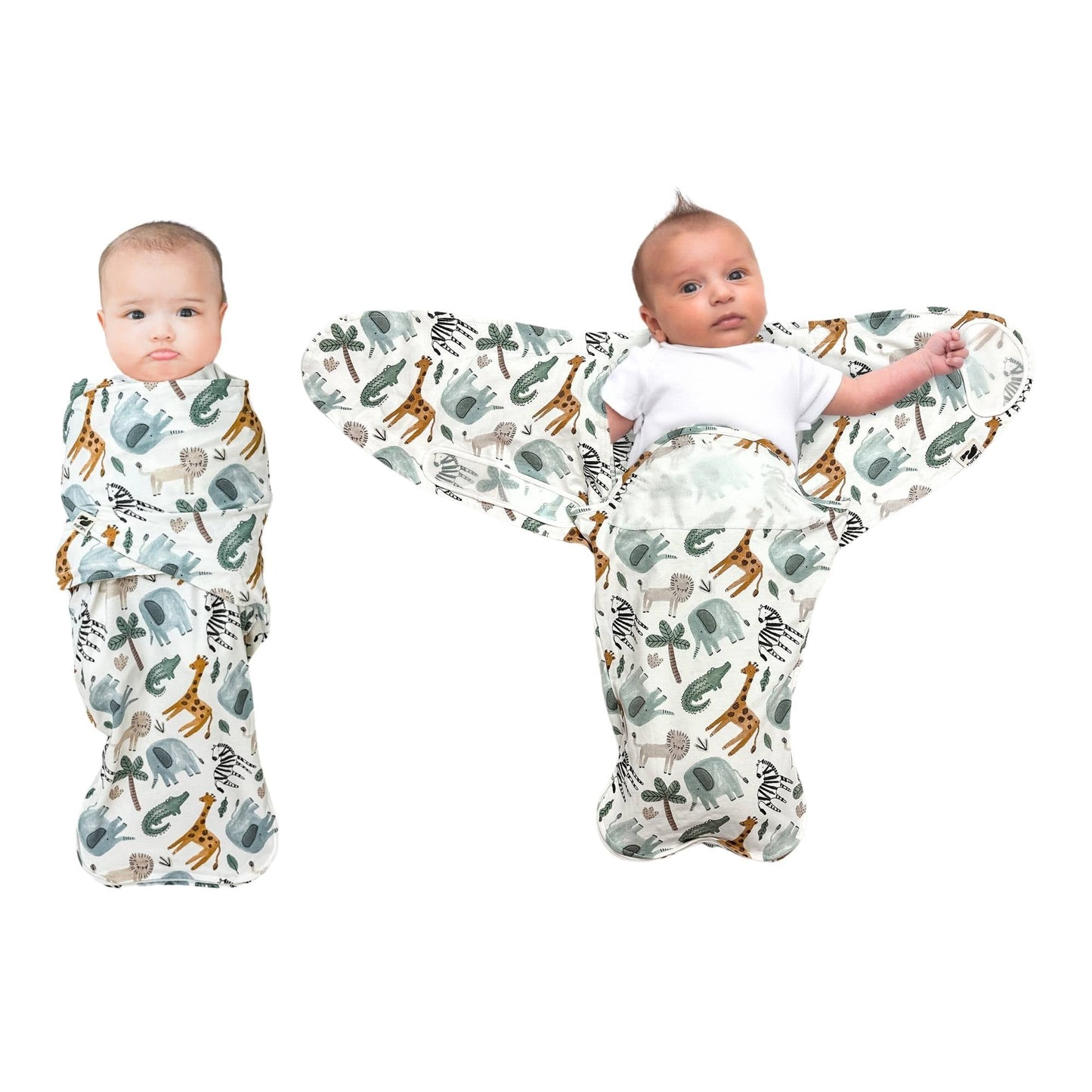 Safari Animals Organic Swaddle Sleep Pod | Norani Baby