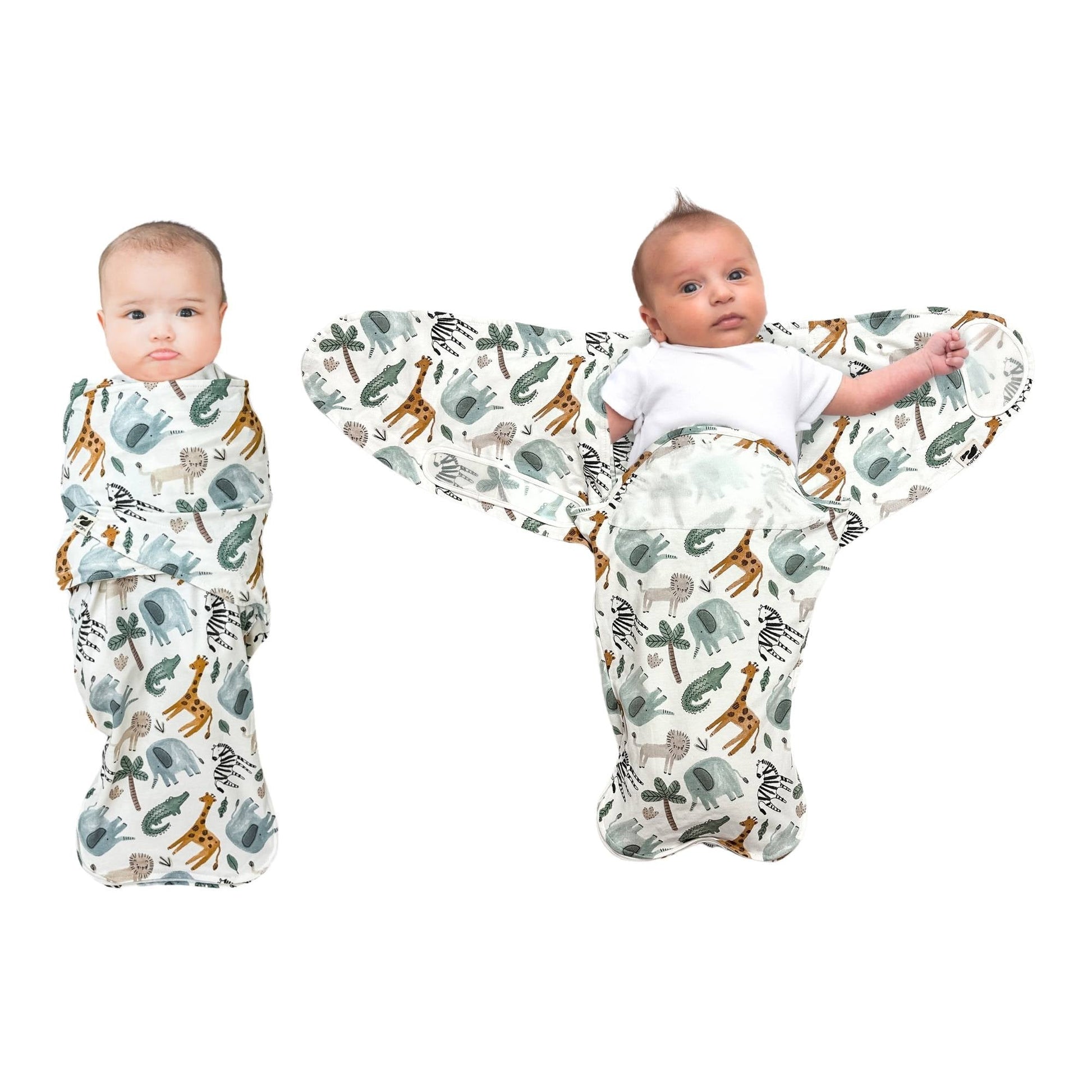 Safari Animals Organic Swaddle Sleep Pod | Norani Baby