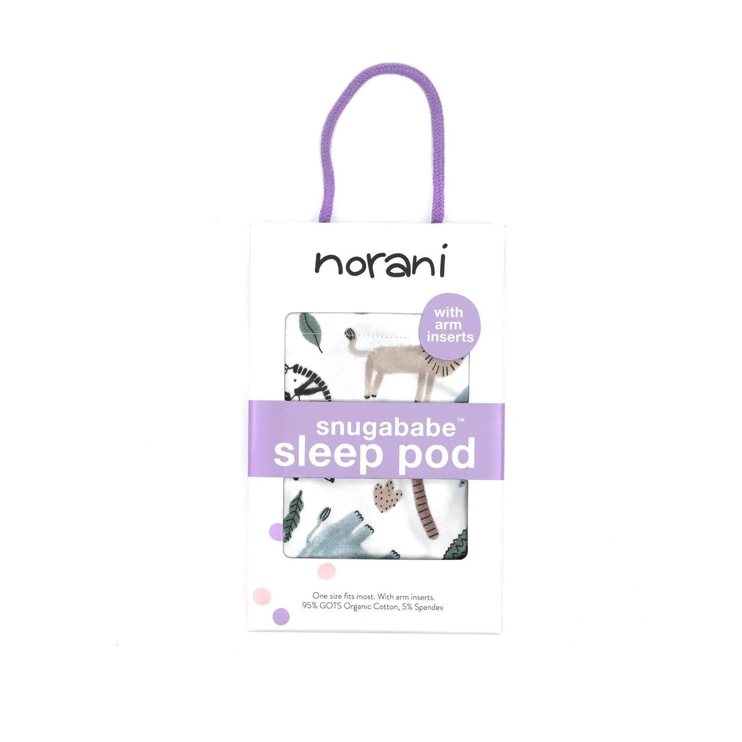 Safari Animals Organic Swaddle Sleep Pod | Norani Baby