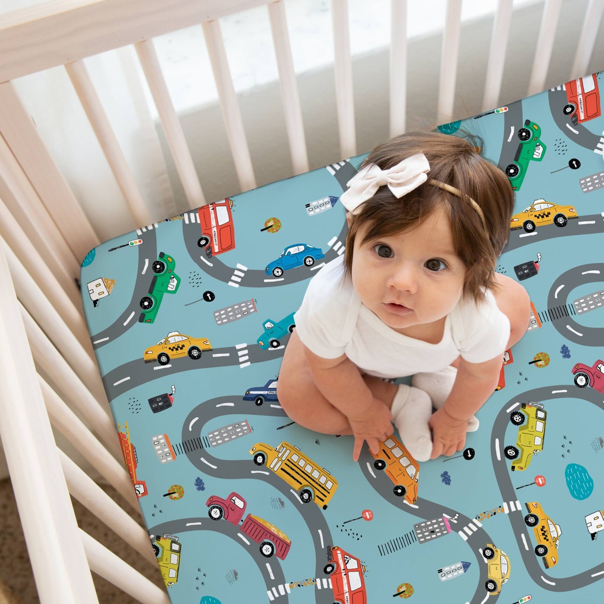 Cars Organic Crib Sheet - GOTS Certified | Norani Baby