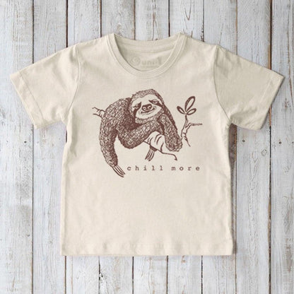 Chill More Sloth Organic Cotton T-Shirt for Kids | Uni-T