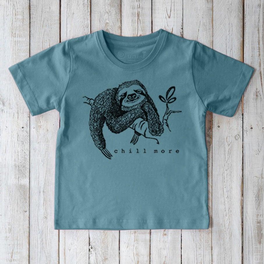 Chill More Sloth Organic Cotton T-Shirt for Kids | Uni-T