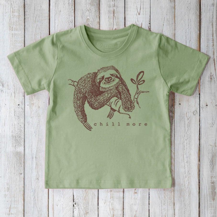 Chill More Sloth Organic Cotton T-Shirt for Kids | Uni-T