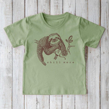 Chill More Sloth Organic Cotton T-Shirt for Kids | Uni-T